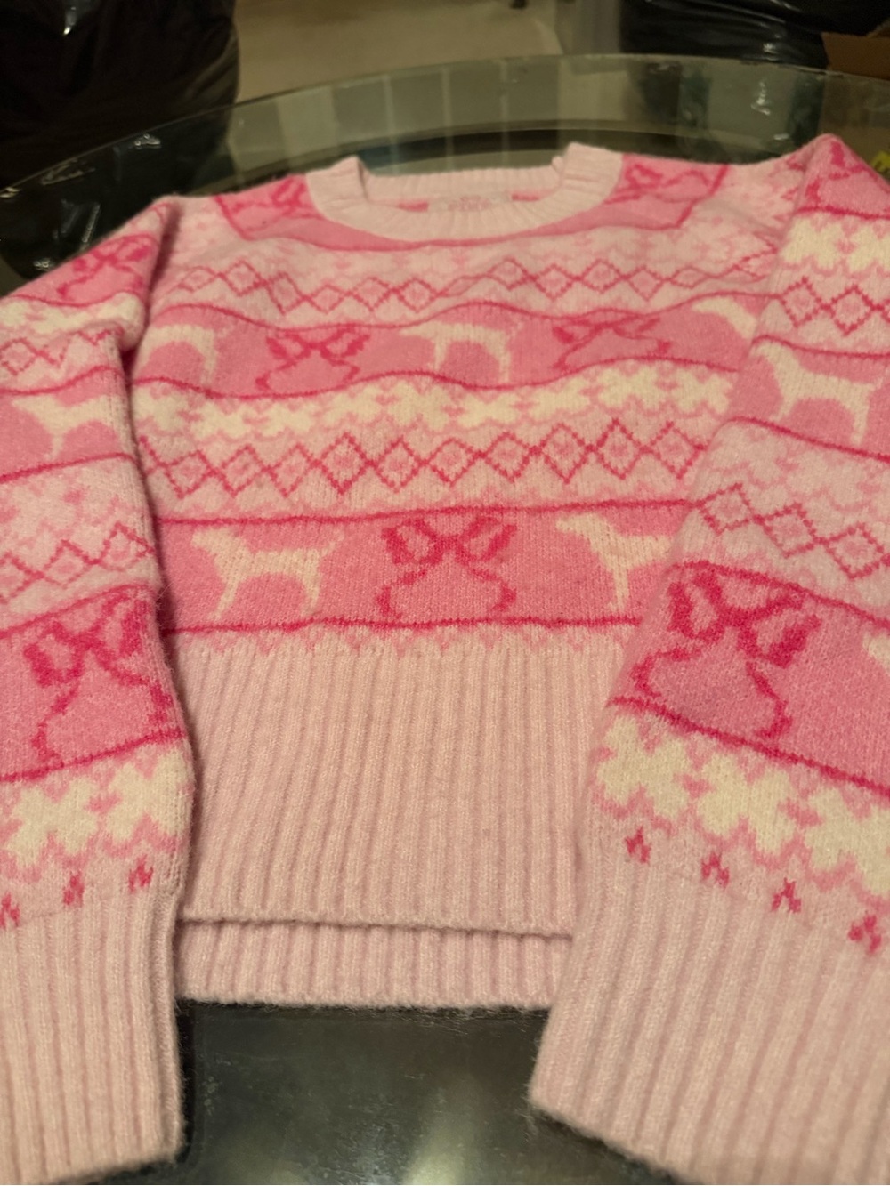 Loveshackfancy x Pink Patterned Cozy Women's Sweater